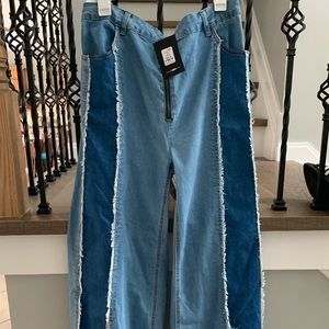Throwback high rise wide leg jeans